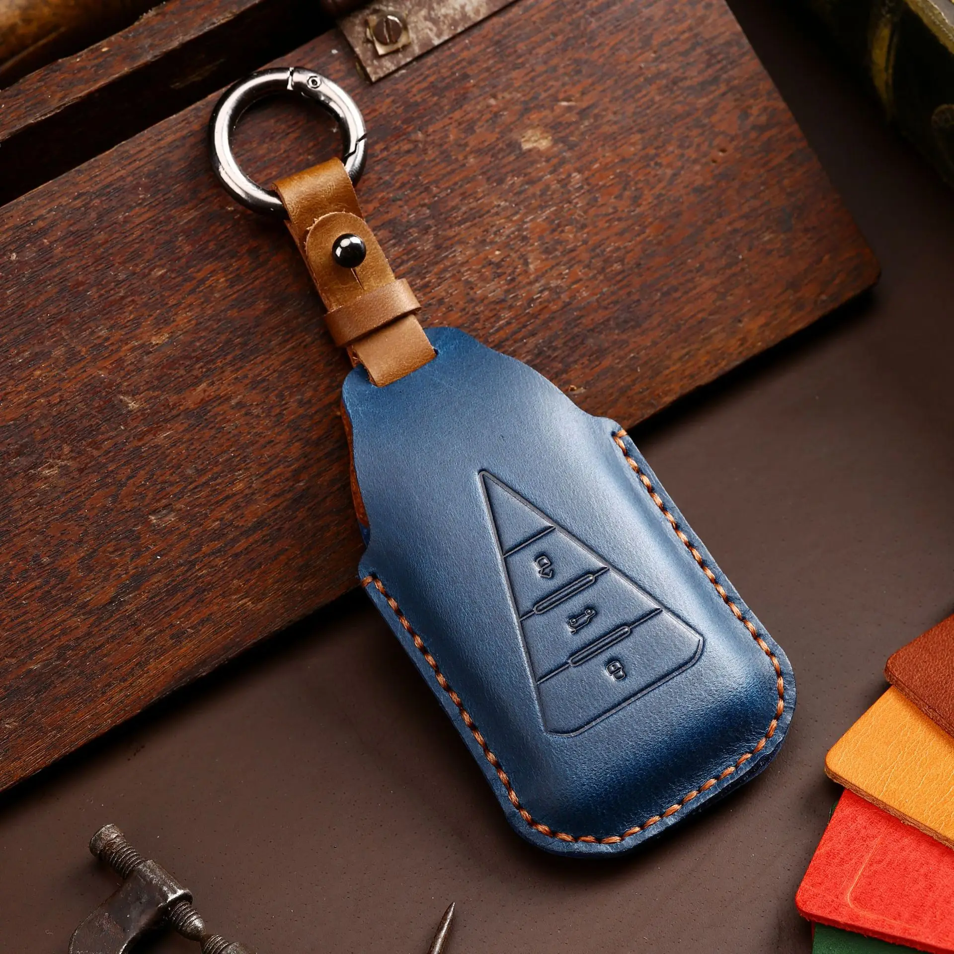 

Роскошный чехол для автомобильного ключа из натуральной кожи в новом стиле, чехол для автомобильных ключей Dongfeng venнавес, аксессуары для авт...