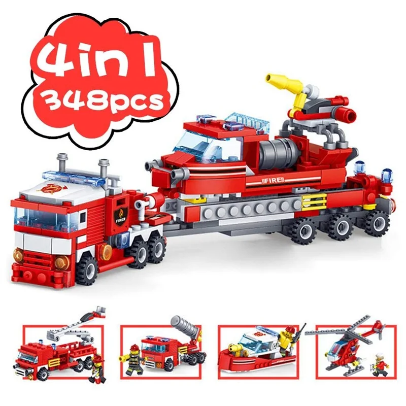 348 шт Совместимость legoed City пожарная станция комплект Пожарника строительные
