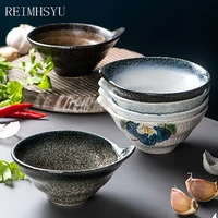 1pc reimhsyu japanese style ceramic retro kiln glaze rice snack hot pot sauce seasoning dinner bowl household tableware