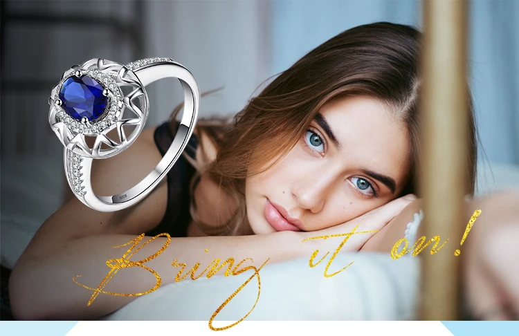 Jewelrypalace уникальный Дизайн 1.2ct создан синий сапфир кольцо стерлингового серебра 925 Красивые ювелирные изделия для Для женщин себе ювелирные изделия
