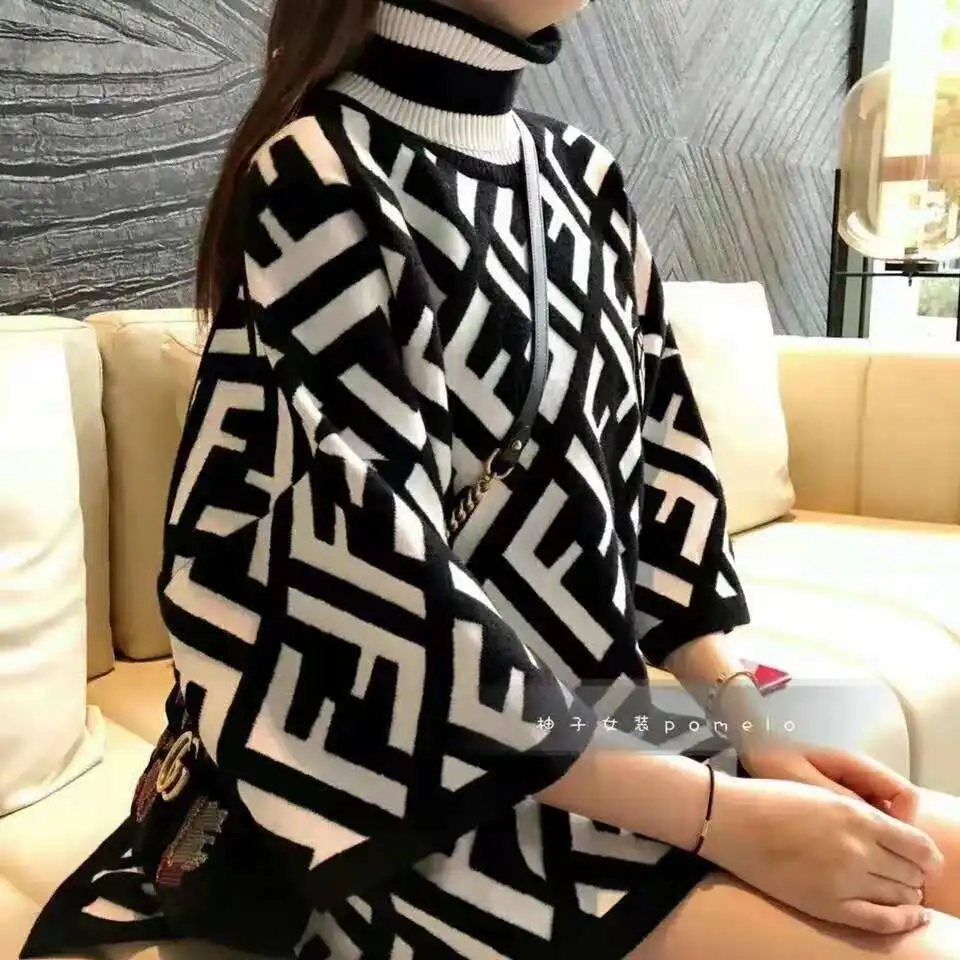 

Women's Hoodie, split sleeve, high collar, Cape style, spring and autumn