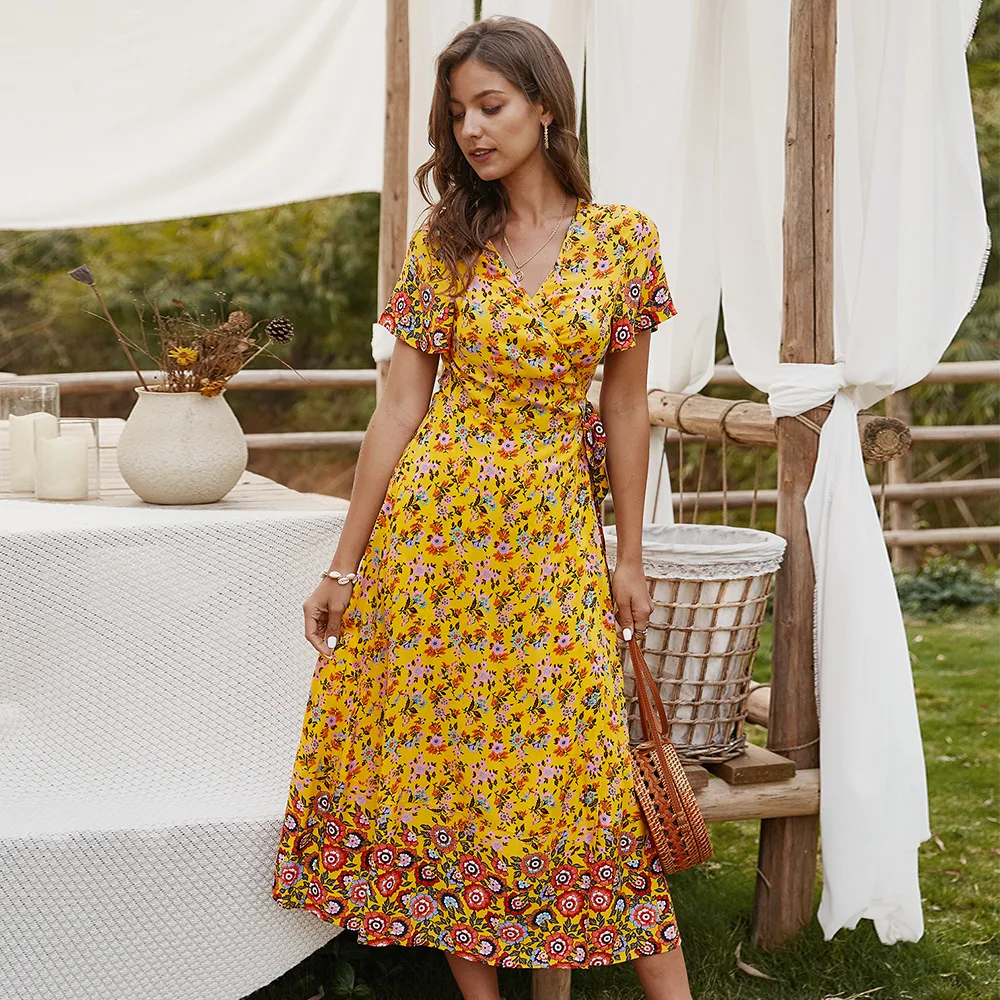 

Summer Women's Dress 2021 The Palace Store Fashion Sexy Elegant Boho Style Floral Kpytomoa Summer Dress Traf Womens Clothing