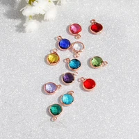 12 months round glass tiny birthstone charms transparent clear glass for diy birthdays earring necklace jewelry making 5pcs