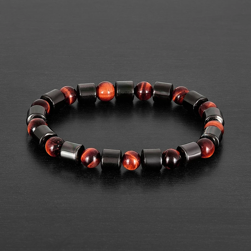 Новинка 2019 модный браслет для мужчин роскошный гематит 8 мм тигровый глаз