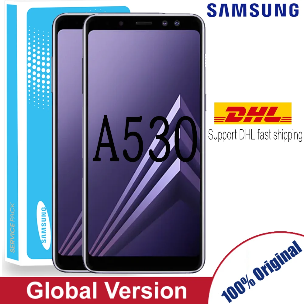 100% Оригинальный AMOLED 5 6 ''ЖК дисплей для SAMSUNG Galaxy A8 2018 LCD A530 ЖК с сенсорным
