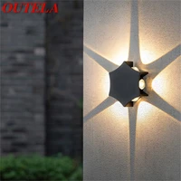 outela creative outdoor wall light fixtures modern black waterproof led simple lamp for home porch balcony villa