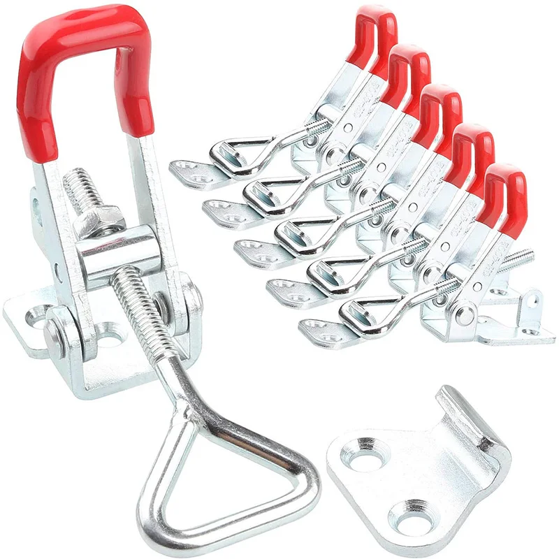 

Hot Adjustable Toggle Clamp,Heavy Duty Lockable 4002 Style Toggle Latch Hasp Clamp(6Pack)