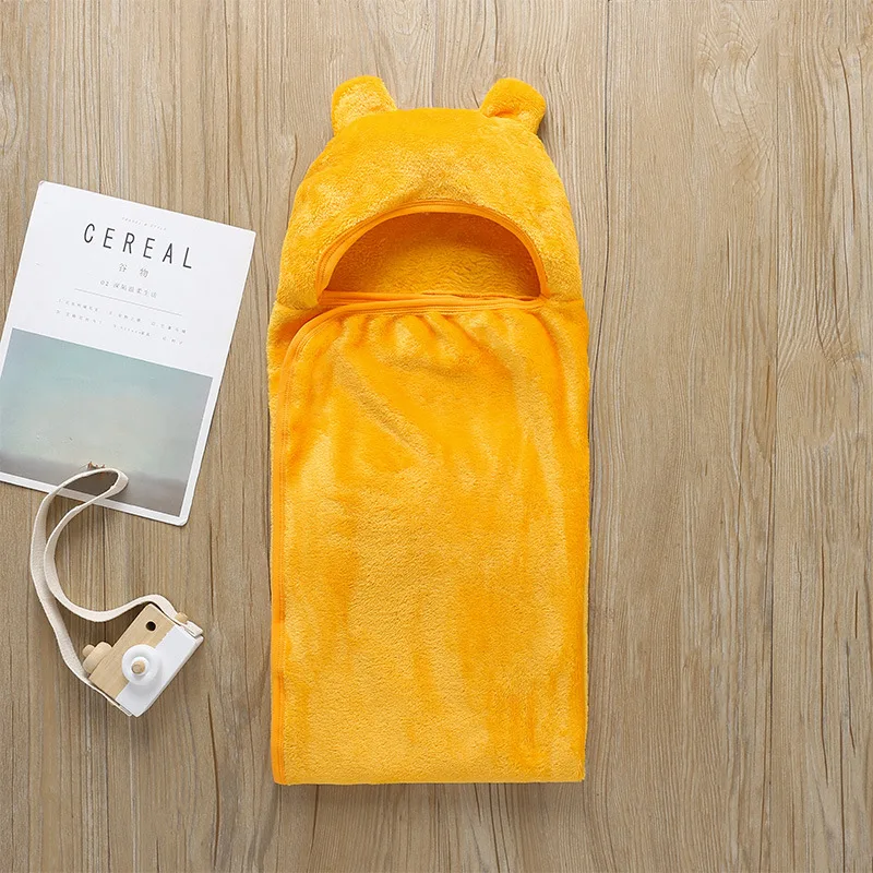 Новые осенние детские спальные мешки фланелевая одноцветная толстовка с
