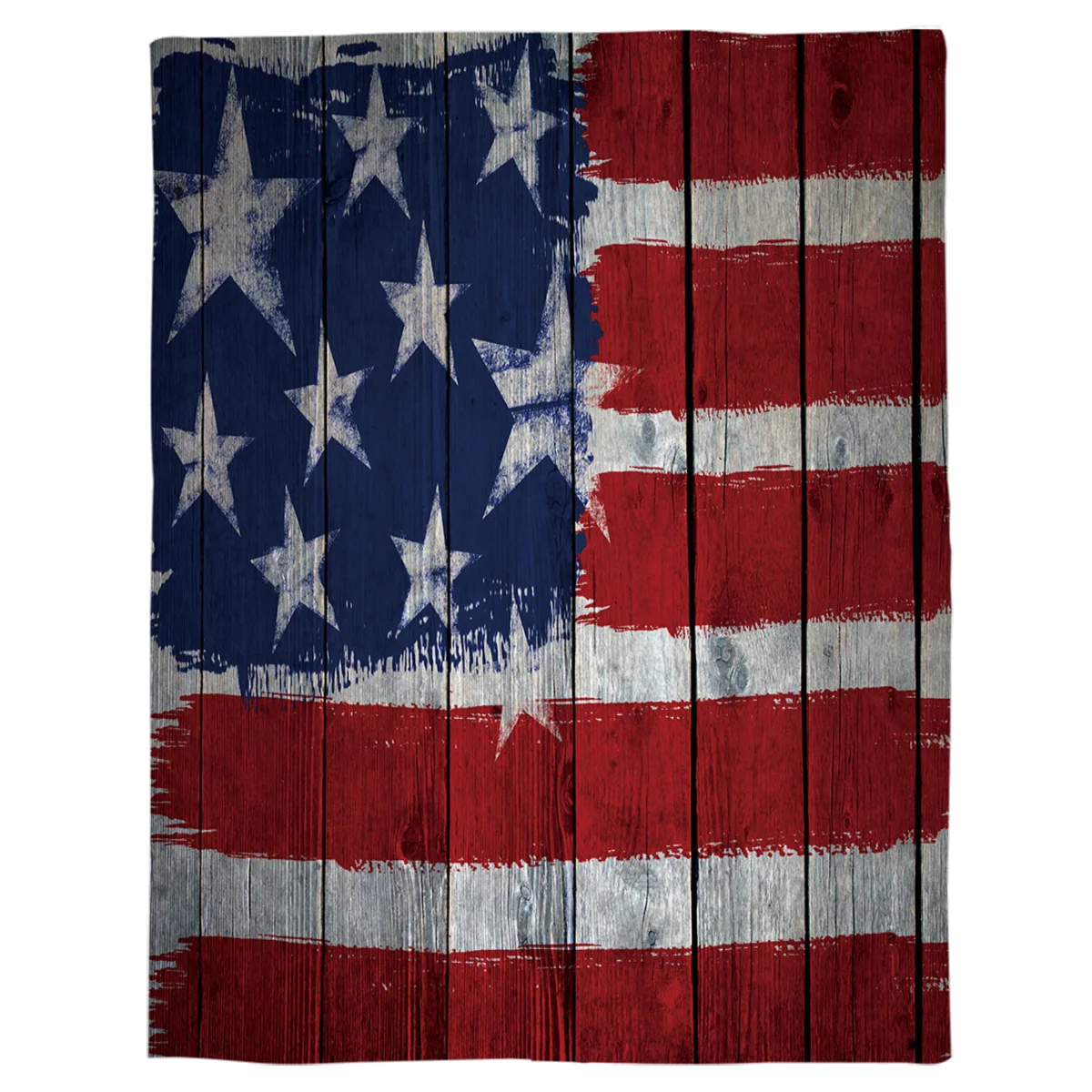 Покрывало Фланелевое с принтом в виде флага и звезд покрытие для кровати