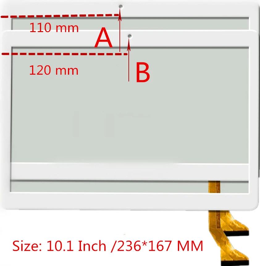 

10.1 white touch screen P/N DXP2-0597-101B Capacitive touch screen panel repair replacement parts free shipping