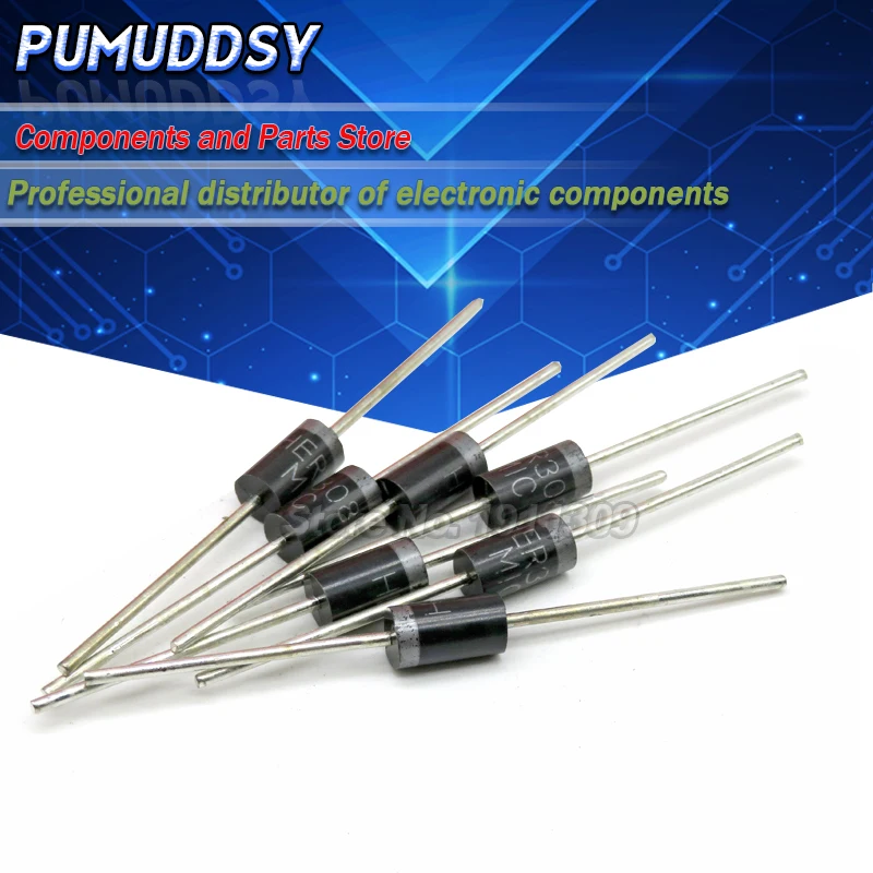 Выпрямительный диод HER108, HER208, HER307, HER308, HER508, SF16, SF56, SF54, FR307, FR607 DO-27, 20 шт.