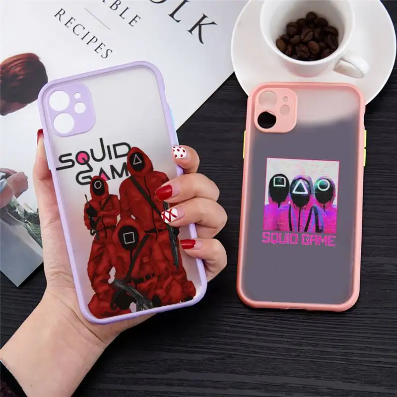 

Squid Game horror tv series Phone Case matte transparent For iphone 7 8 11 12 plus mini x xs xr pro max cover