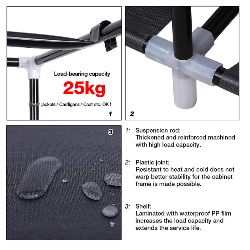 Многоцелевой нетканом полотне шкаф ткань гардероб складной пыле
