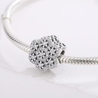 fashion 925 sterling silver cubic zircon bead charms flower shape charms for bracelet diy jewelry accessories for pandora