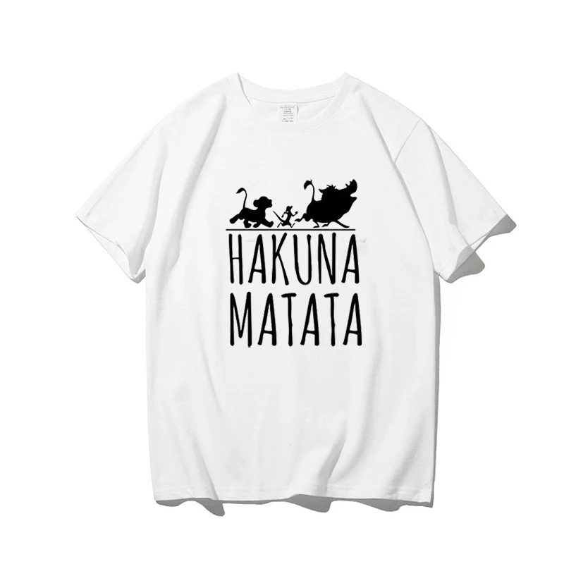 hakuna white Графическая женская футболка, футболки, эстетическая одежда ulzzang, Корейская одежда для женщин, мультяшный аниме, забавный стиль, женская футболка - Цвет: hakuna white