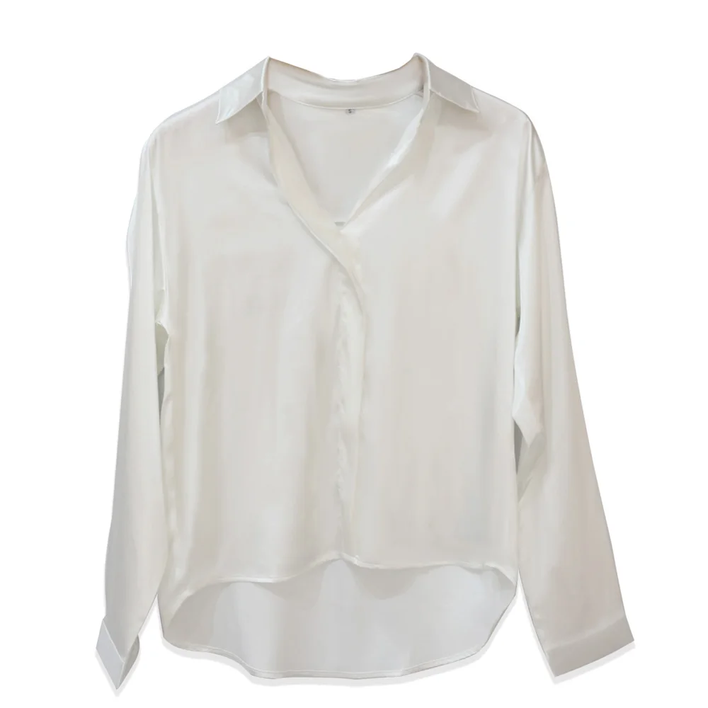 

Womens Casual Loose Top Lady Solid Long Sleeve V-neck Shirt Sunscreen Blouse