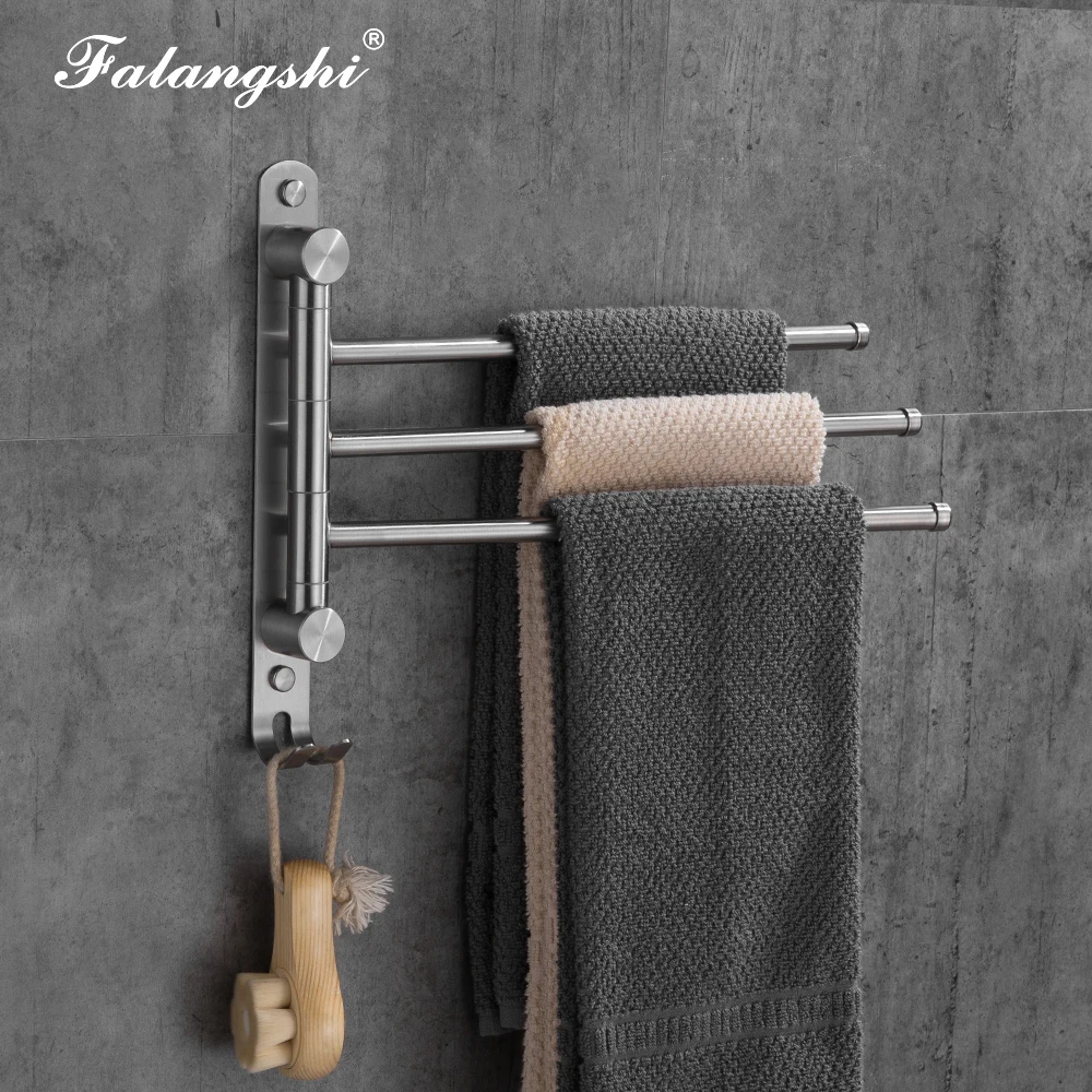 Вешалка для полотенец ванной комнаты с гибким вращением вешалка из нержавеющей