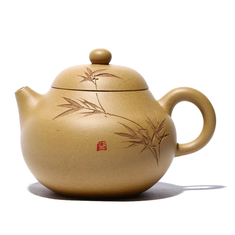 

Yixing Boutique Golden Section Clay Purple Clay Teapot Fully Handmade Famous Wendan Teapot 220ml Kung Fu Tea Set