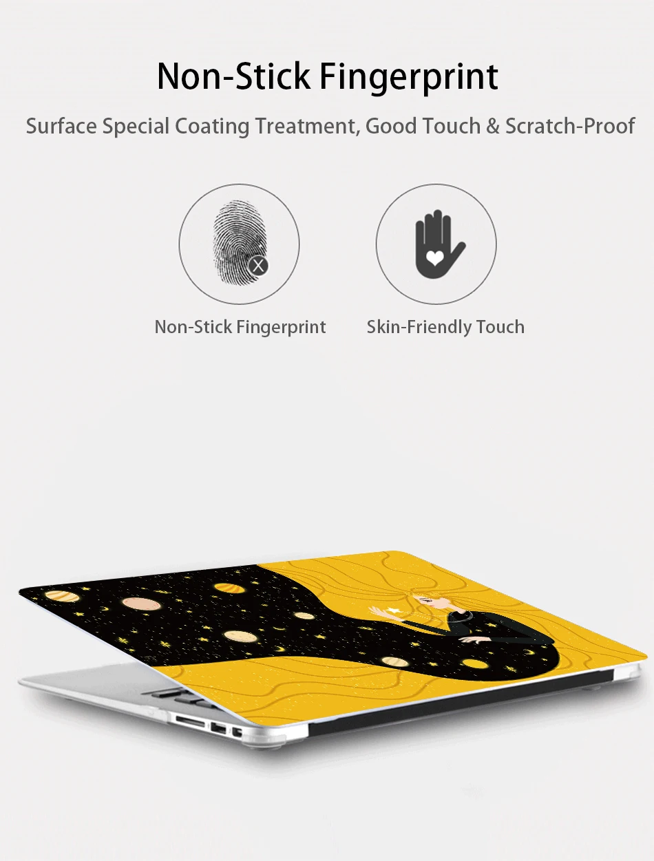 Чехол для ноутбука с мультипликационным принтом MTT для Macbook Air Pro retina 11, 12, 13, 15 дюймов с сенсорной панелью, защитный чехол 13,3 дюйма