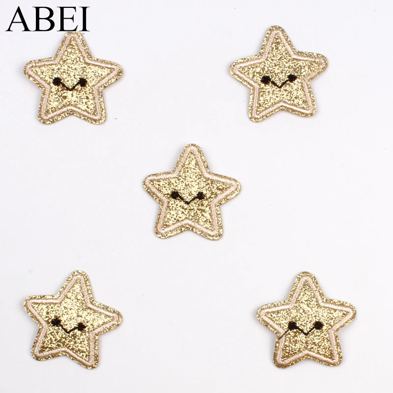 10 шт. золотые блестящие нашивки со звездами наклейки для одежды сумок обуви