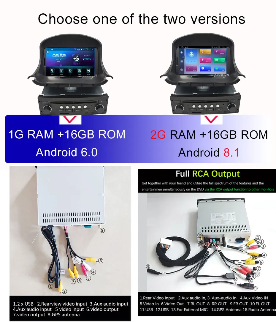 Android 9,0 автомобильный DVD Авторадио для peugeot 206 2007- авто радио gps Навигация Аудио видео WiFi 1 ГБ ram