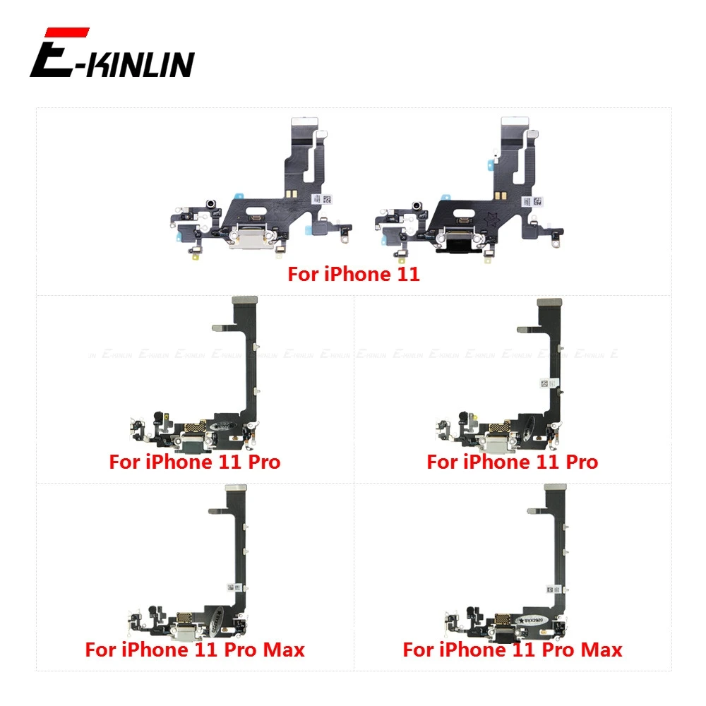 

Штекер для зарядки с аудиоразъемом для наушников, шлейф для микрофона для iPhone 11 Pro Max, USB зарядное устройство, док-разъем, детали