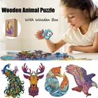 Деревянный пазл-доска с лисой, набор игрушек сделай сам, деревянные головоломки для взрослых и детей, образовательные игры, игрушки, декоративные картины
