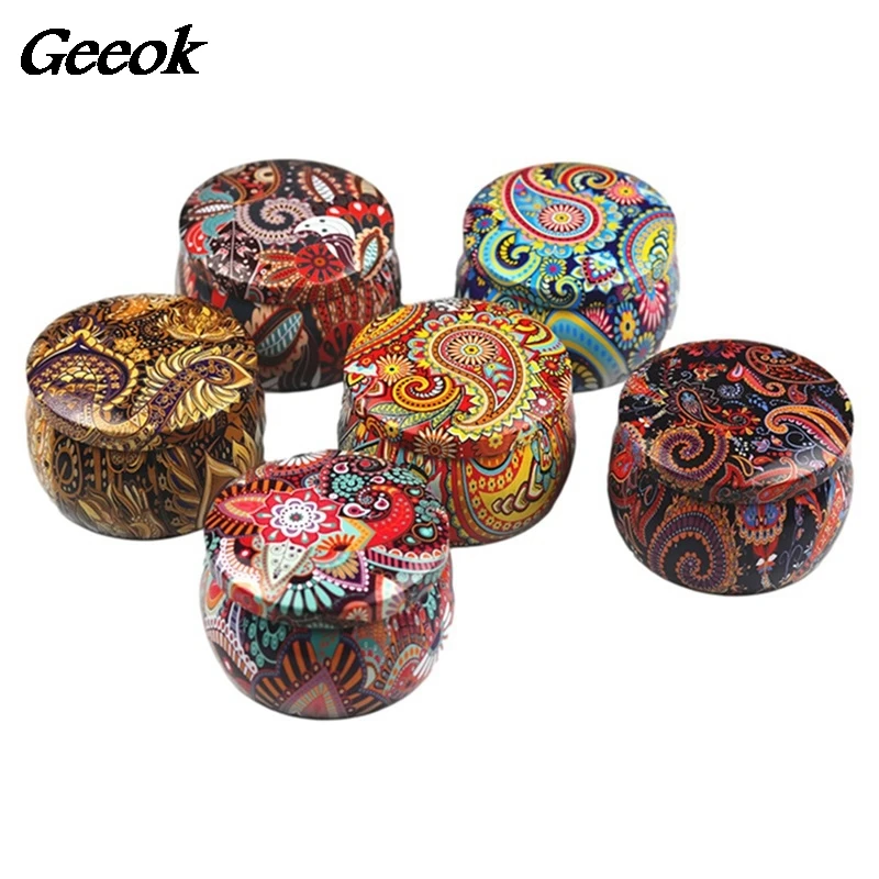 Бокс для конфет и печенья в форме барабана розовый чайник жестяная коробка