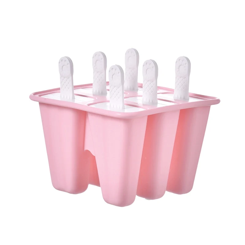 

DIY Ice Cream Mold 4/6 Grid Ice Cube Molds Summer Popsicle Maker Platsic Kitchen Tools Lolly Mould With Popsicle Stick