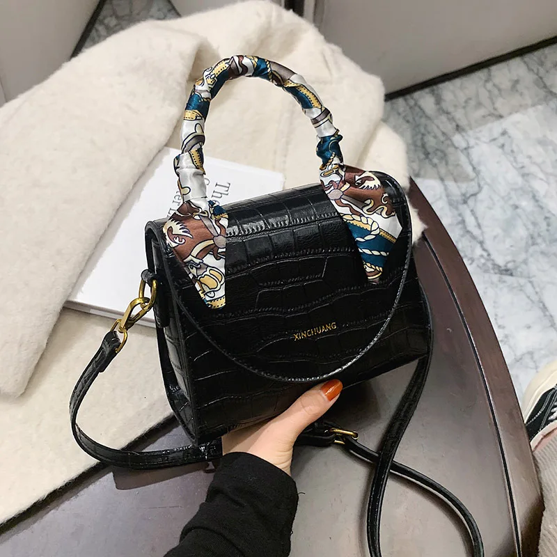 

European and American Autumn and Winter Retro Stone Pattern Diagonal Small Square Bag2020popular New Fashion Ladies Shoulder Bag