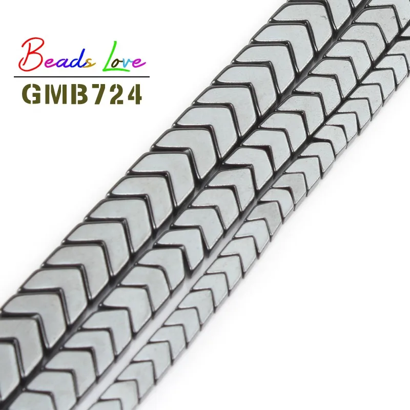 Черные гематитовые бусины из натурального камня v образный вырез свободные