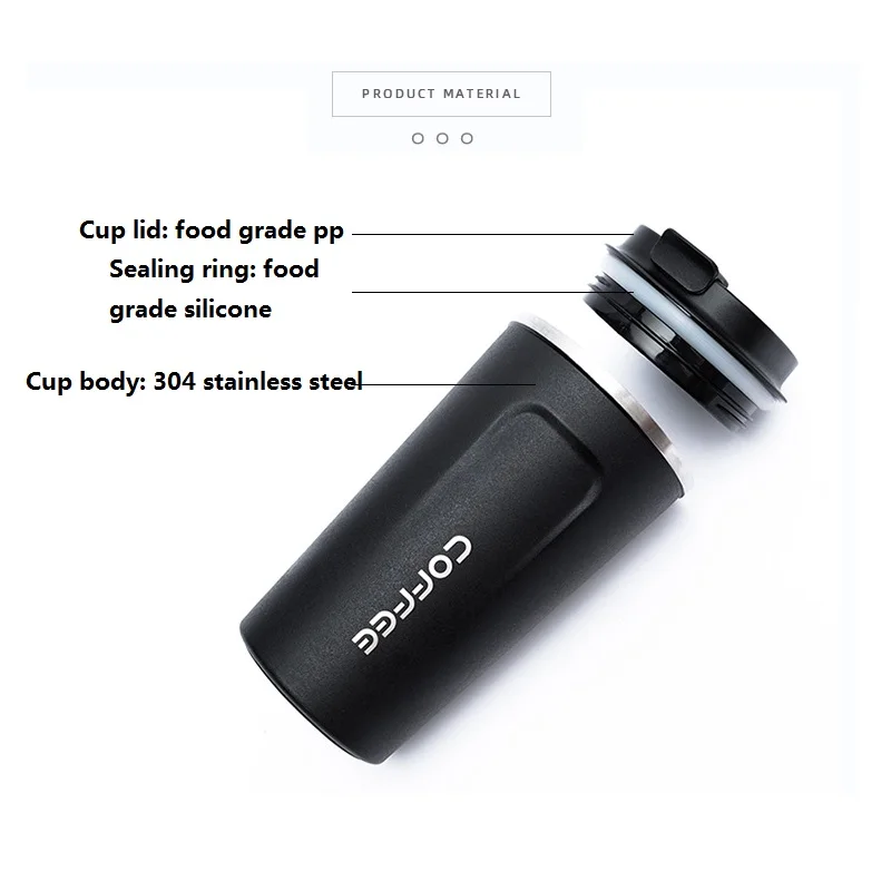 Двойная кофейная кружка из нержавеющей стали утолщенный большой автомобильный