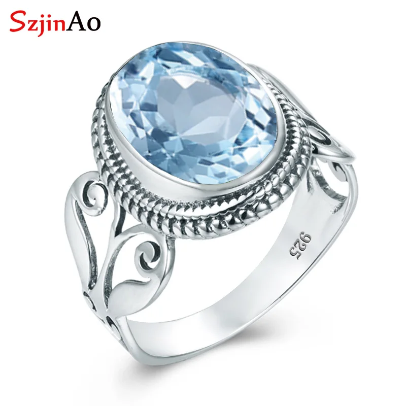 

Женское кольцо из серебра камень для родившихся в марте пробы, с аквамарином
