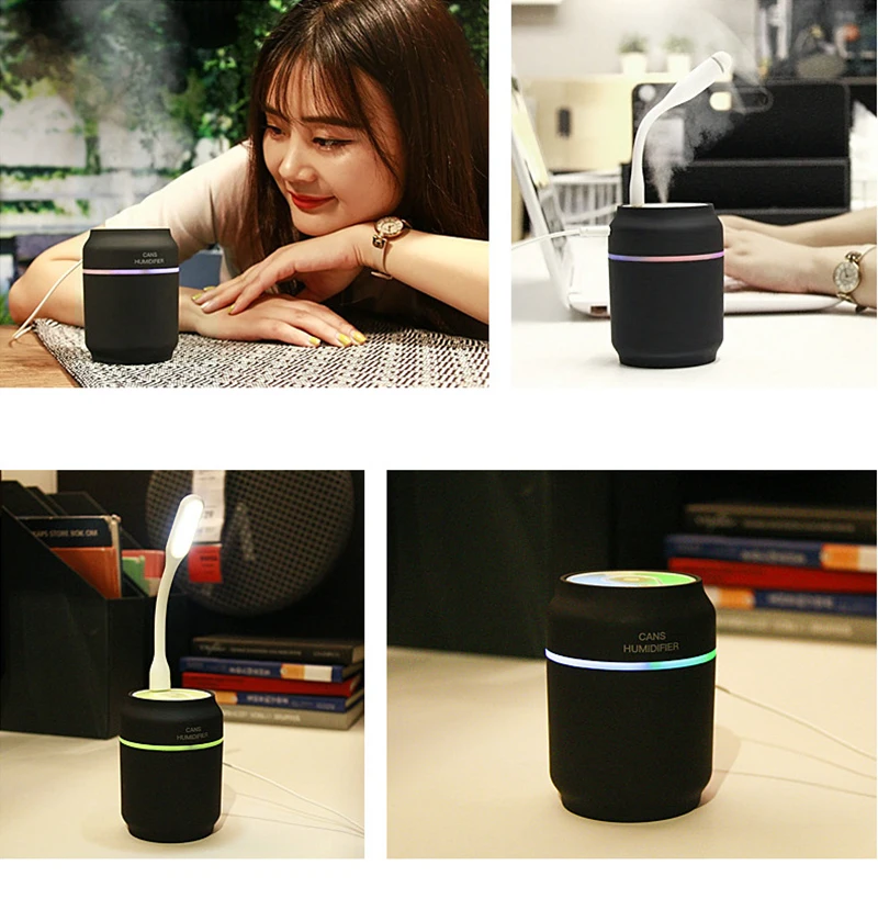 USB 200 мл банок светодиодный ночник увлажнитель воздуха ультразвуковой холодный