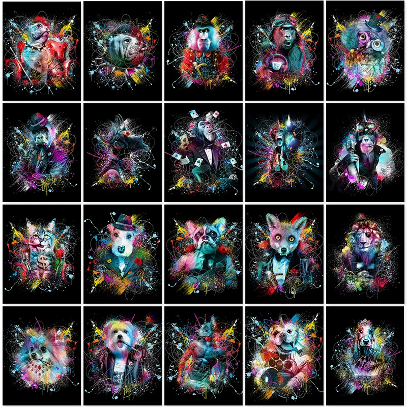 

Окраски Животные DIY Краски ing по номерам комплект акриловая краска по номерам Wall Art специальный подарок живопись на холсте для дома Декор для...