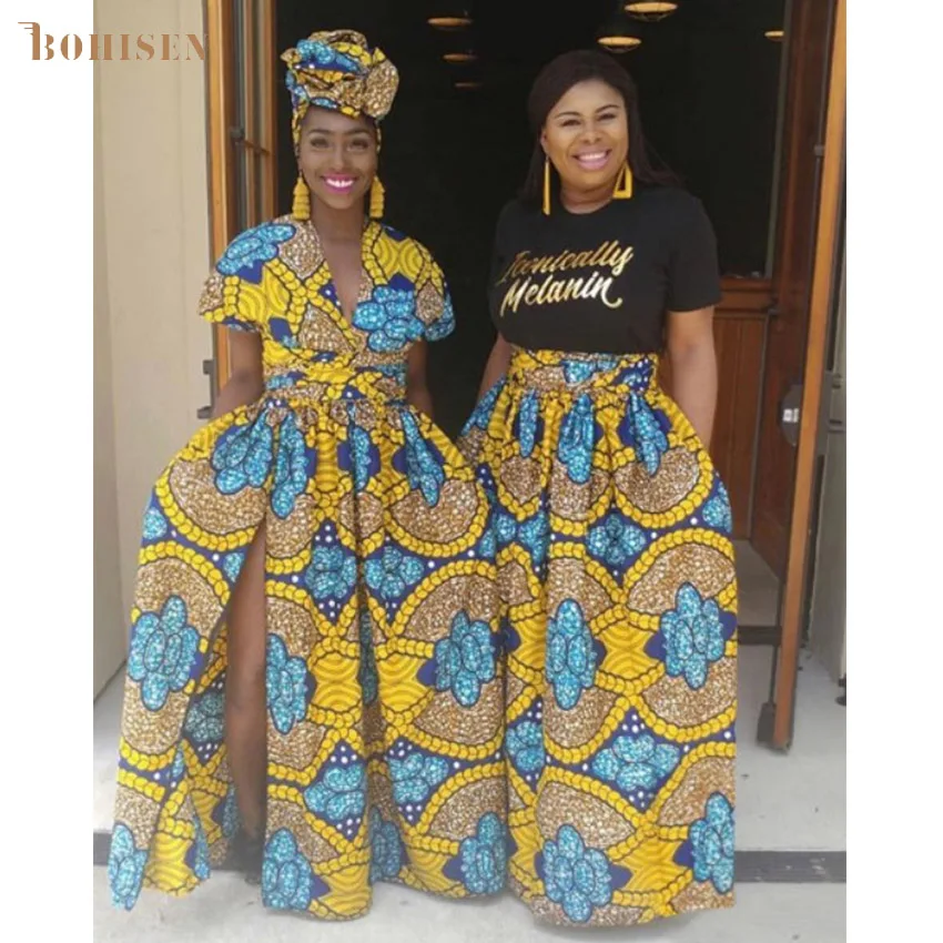 Женское платье без рукавов BOHISEN Dashiki юбка в африканском стиле размера плюс с