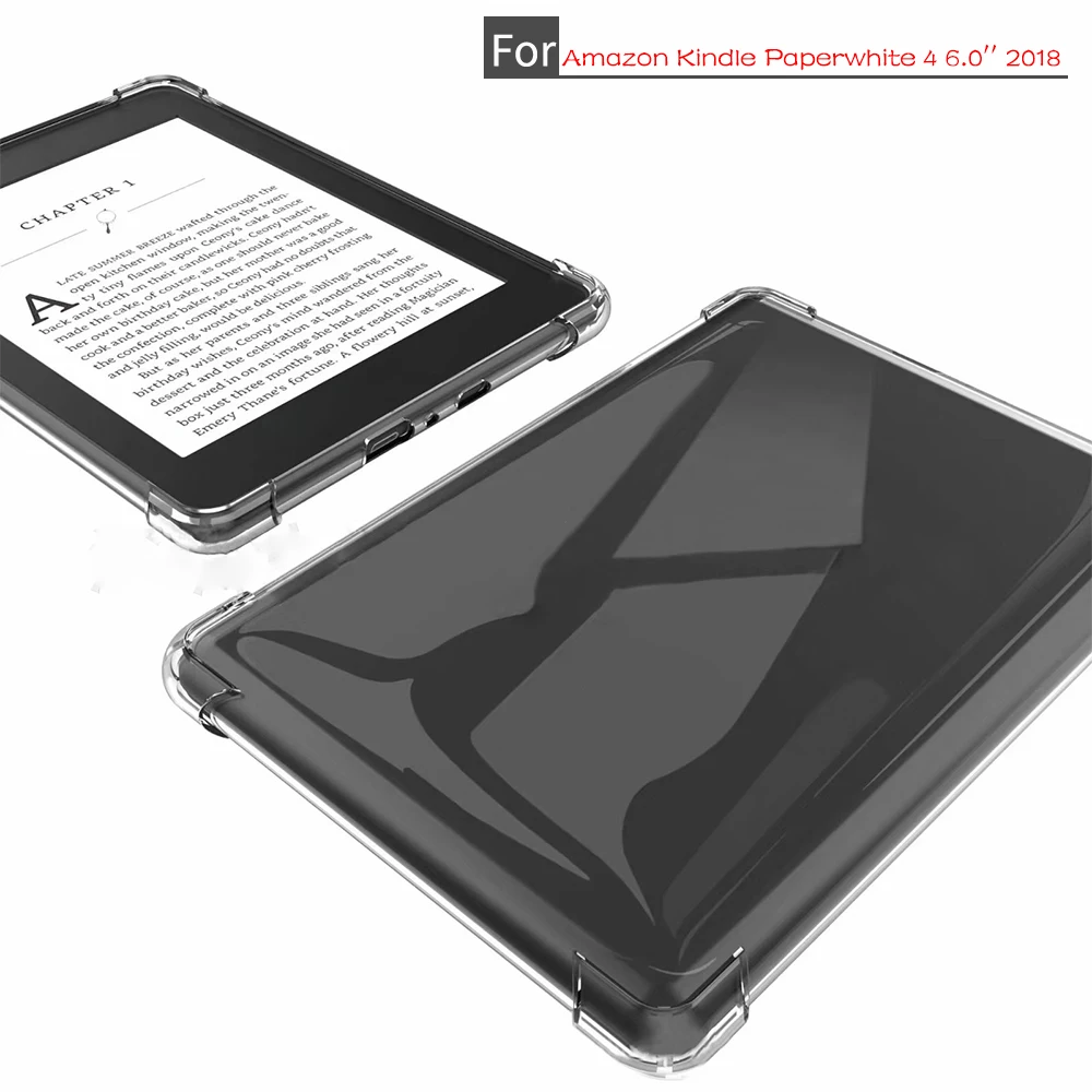 

Silicon Case For Amazon Kindle Paperwhite 4 2018 6.0 inch Clear Transparent Soft TPU Back Tablet Cover Capa