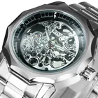 Мужские автоматические часы-скелетоны WINNER Business Королевского фиолетового цвета, Классические Стальные Ремешки, роскошный подарок для влюбленных, оптовая продажа, Новинка