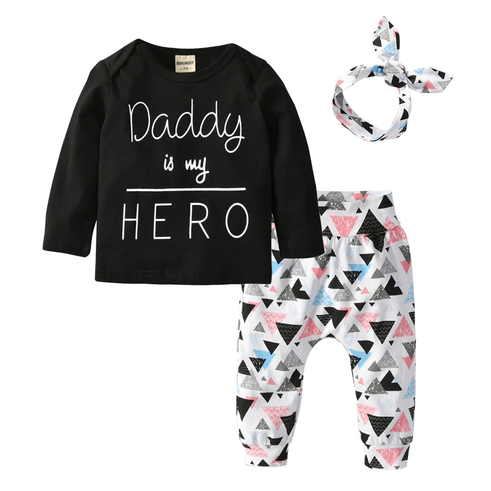 Одежда для новорожденных девочек Daddy is my Hero комплект из 3 предметов футболка с