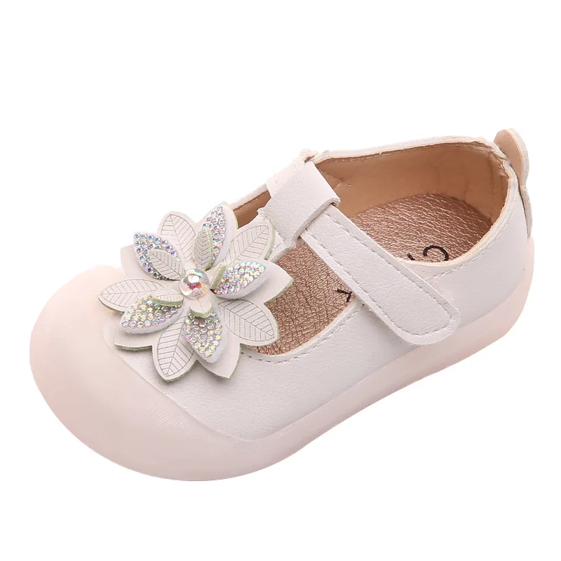 

New Spring and Autumn Female Baby Shoes Children's Princess Soft-soled Breathable Shoes Baby Toddler Shoes Girls Flower Flats