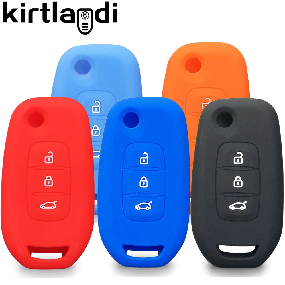 Силиконовый чехол для автомобильного флип ключа Renault Kadjar Captur Megane Sandero Stepway Logan Clio 5