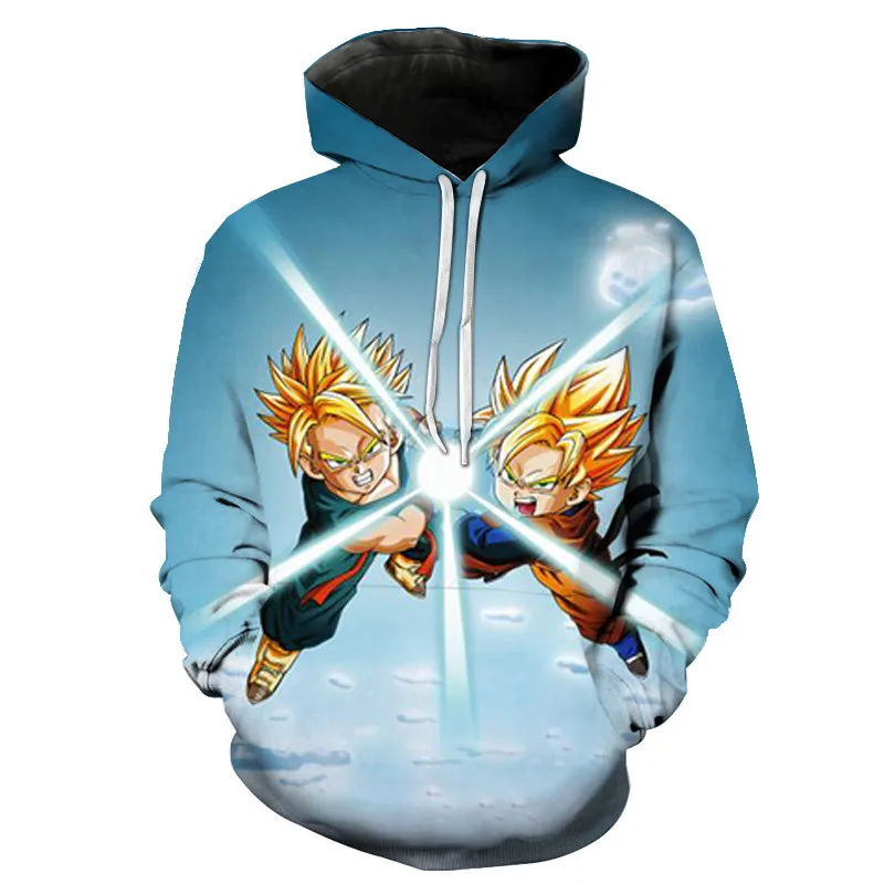 Толстовка с капюшоном и карманами из японского аниме Драконий жемчуг Z|Мужские
