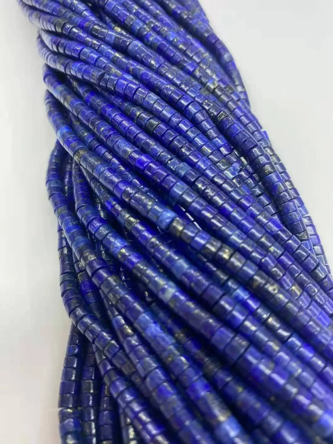 

AAAA natural crystal lapis and Hexi cut surface natural stone jewelry DIY boutique length 38cm