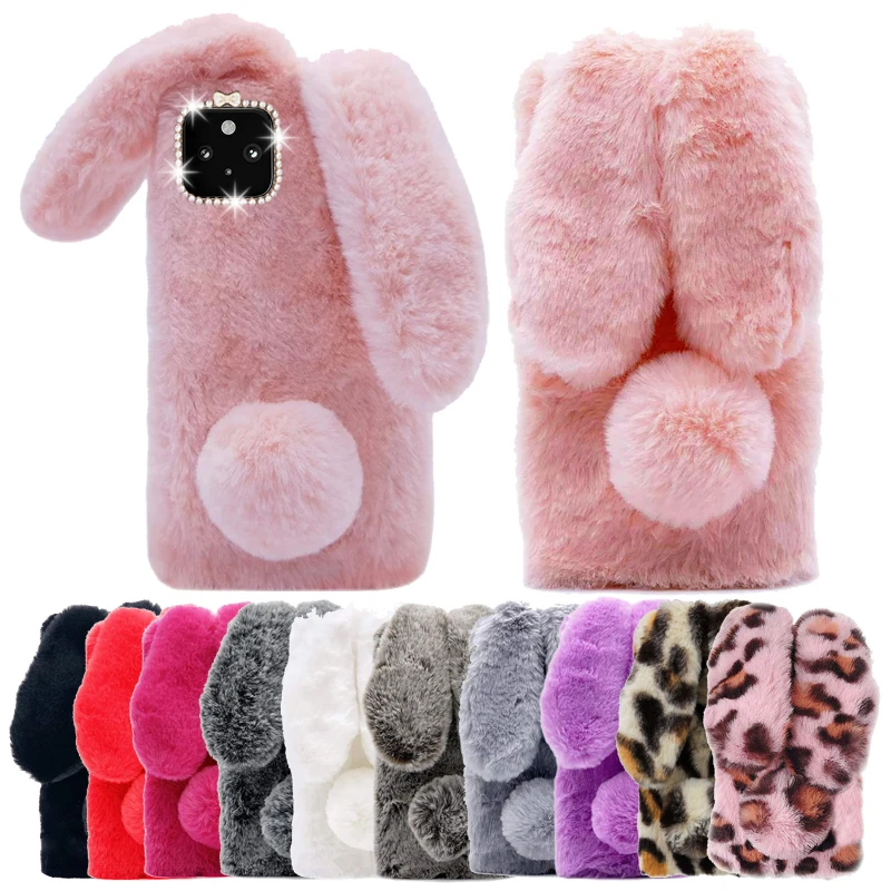 Роскошный чехол для телефона с алмазными ушками кролика Google Pixel 5a 5 4a 4 6 Pro 3a 3 2a 2 1 XL