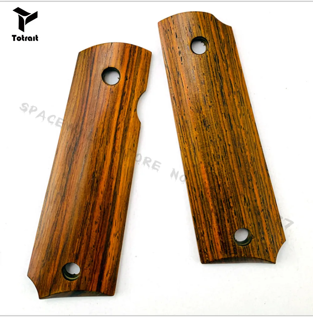 

2Pieces Colt 1911 Grips Natural CocoBolo Wood Handle Grips Patch Custom Grips CNC Acrylic Handle material 1911 Accessories