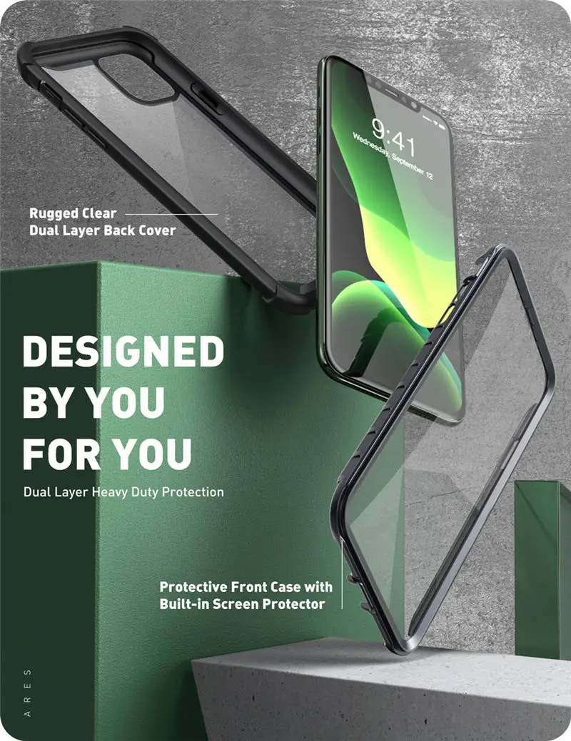Для iPhone 11 Pro Max чехол 6,"( выпуск) i-BLASON Ares полный корпус Прочный Прозрачный бампер крышка со встроенной защитной пленкой