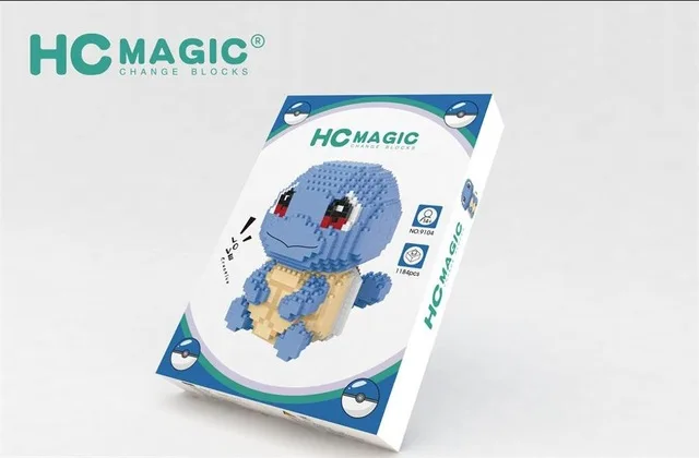 HC волшебный Алмаз строительные блоки игрушки мультфильм микро кирпичи чармандер аниме игрушка аукциона фигурки милые дети подарок на день рождения - Цвет: 9104Squirtle withbox