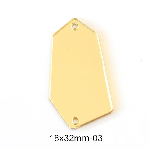18x32mm-P03 50 шт. акриловое зеркало пришивные стразы акриловые Пришивные зеркала нерегулярные шампанское пришивные камни аксессуары для платья F0021 - Цвет: 18x32mm-P03