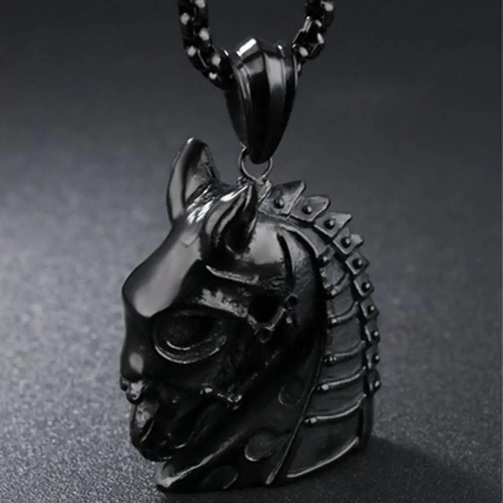 Цепочка с подвеской в виде головы лошади из нержавеющей стали|Подвески| |