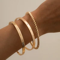 vintage gold color circle arrow bracelet for women bohemian letter love initial bangles bracelet set adjustable charm jewelry